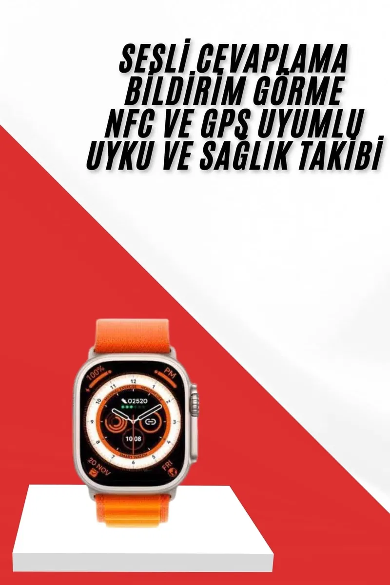 Akıllı Saat GPS Özelliği Bildirim Görme Adımsayar Sesli Görüşme Yapabilen görsel 2