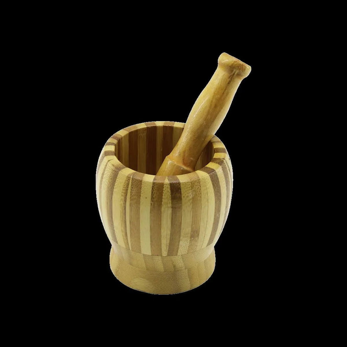 Bambu Ahşap Havan (Sarımsak Dövecek) 9. 5x6. 6x10. 5 cm görsel 4