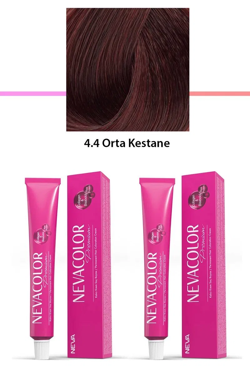 2 li Set Premium 4. 4 Orta Kestane - Kalıcı Krem Saç Boyası 2 X 50 g Tüp
