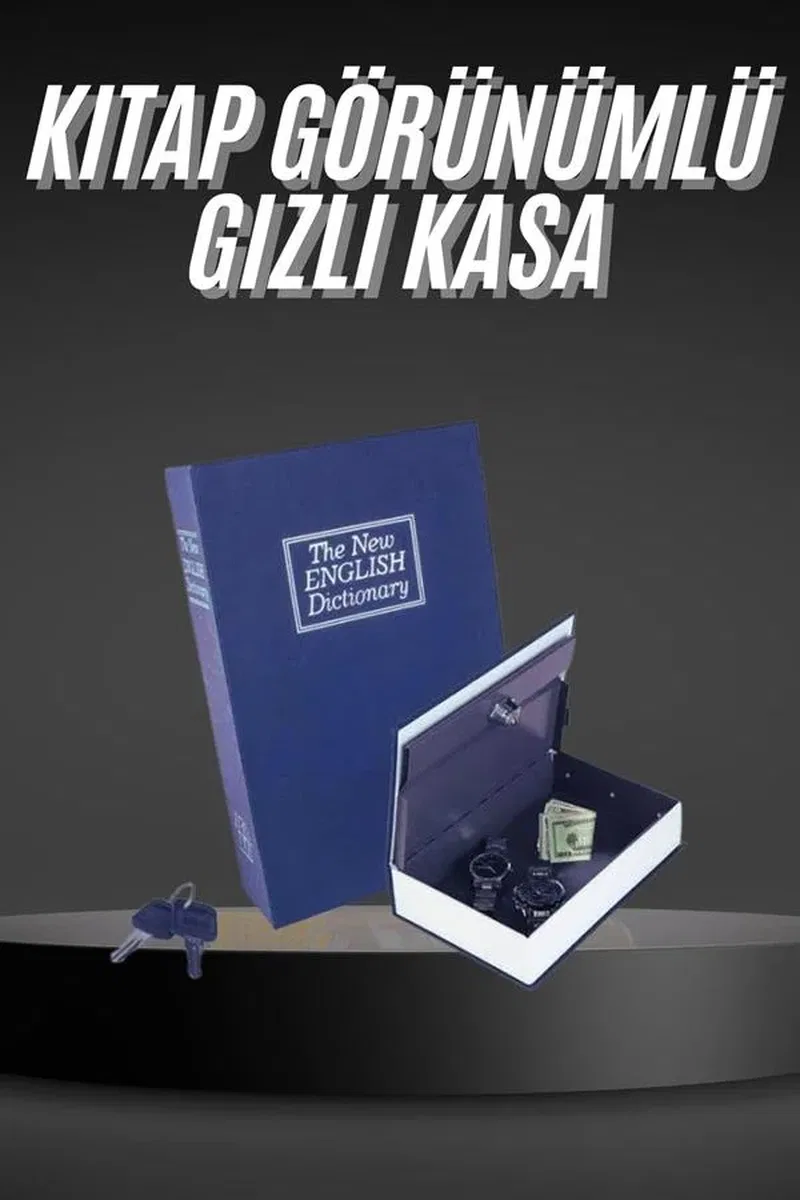 Kilitli Gizli Kasa Sözlük Kumbara Kitap Sözlük Görünümlü 18cm görsel 2