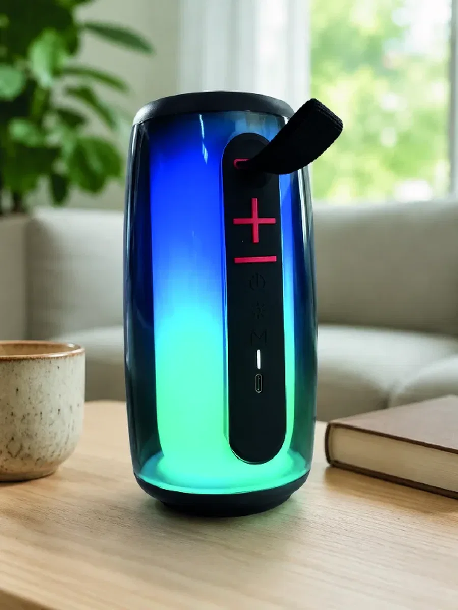 RGB LED Taşınabilir Bluetooth Speaker Güçlü Bas Ses Type-C Şarj Girişli görsel 3