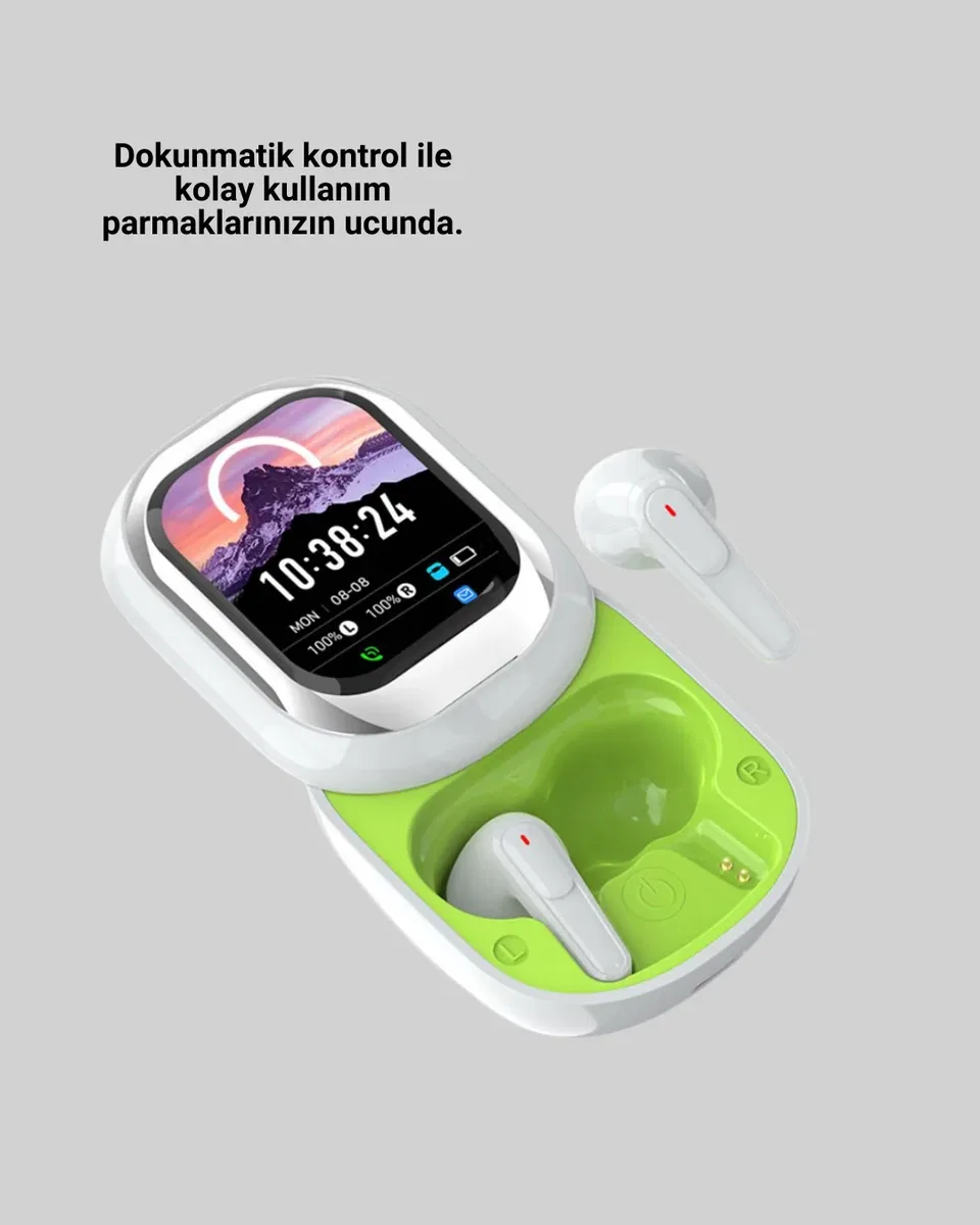 Dokunmatik Ekranlı Aktif Gürültü Azaltma Özellikli Kablosuz Kulaklık V5. 4 görsel 4