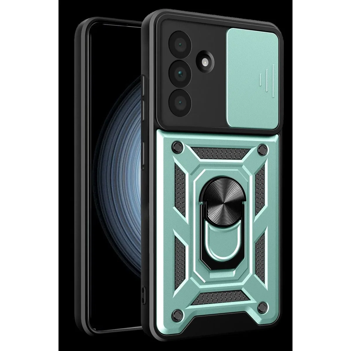 Samsung Galaxy A27 5g Pars Lens Yüzüklü Silikon - Yeşil