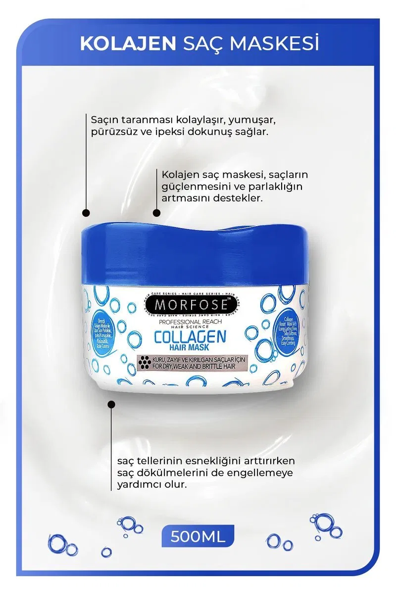 Kolajen Saç Maskesi 500 ML - Zayıf ve Kırılgan Saçlar İçin - mrfs görsel 2