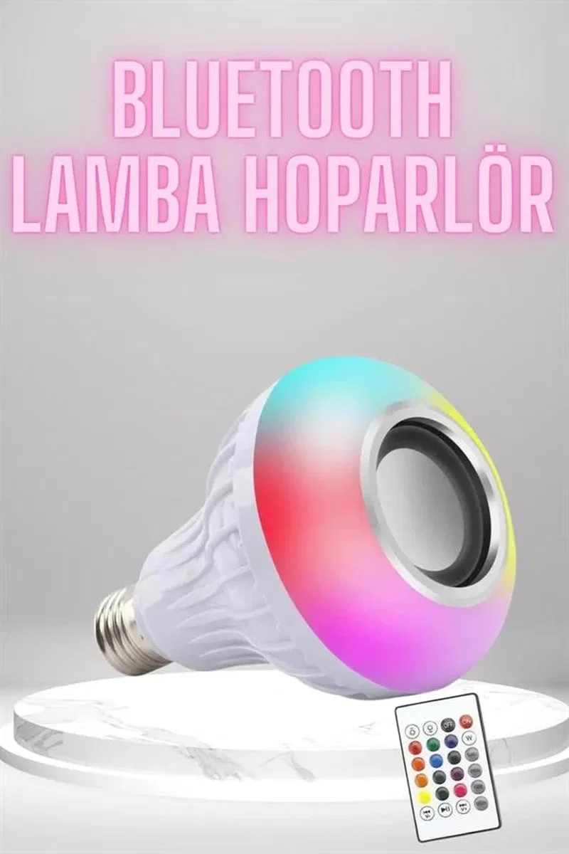 Bluetooth Hoparlör Akıllı Rgb Led Işık Renk Değiştirme Ses Bombası Ampül Görünümlü görsel 2