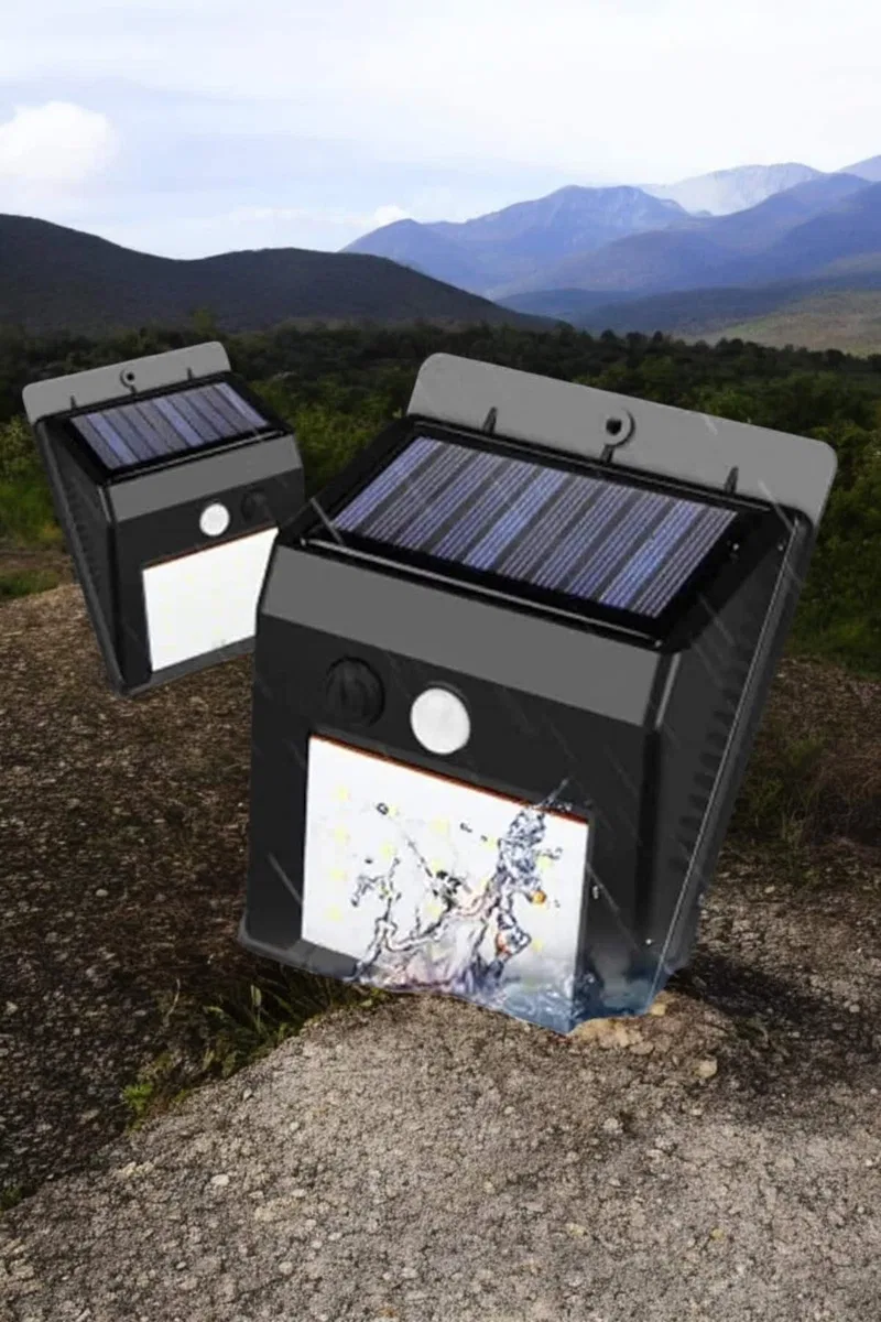 Solar Lamba Giriş, Bahçe Yol Avlu Hareket Sensörlü Led görsel 2