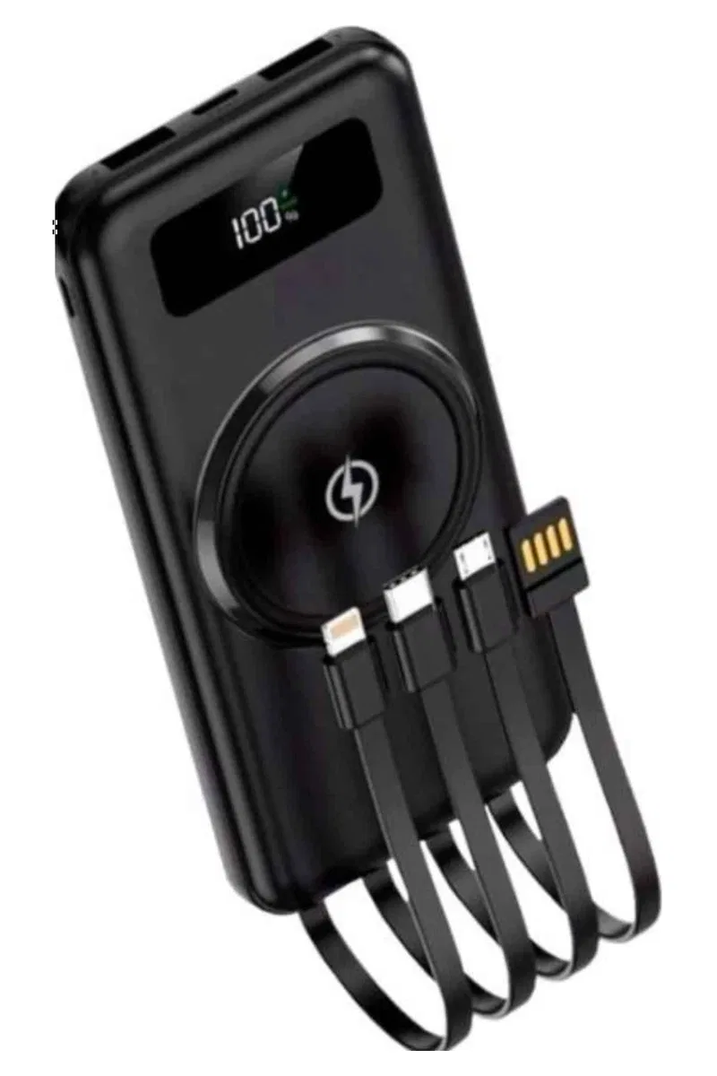 Kablosuz Çoklu Şarj Girişli 10. 000 Mah Kablolu Powerbank Taşınabilir görsel 2