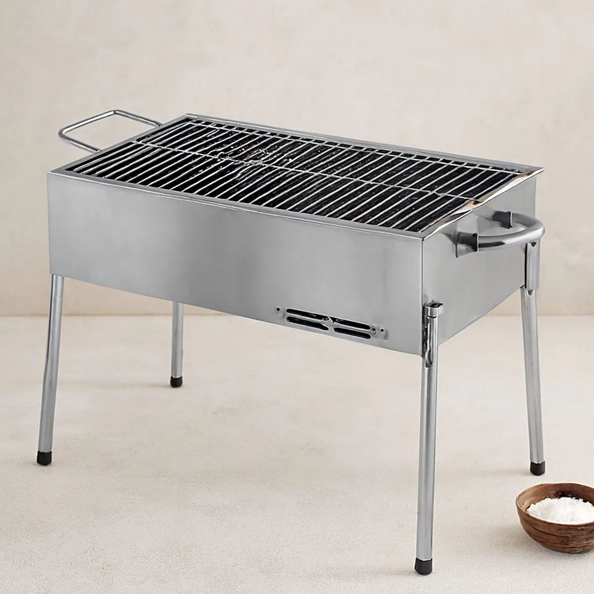 Paslanmaz Portatif Mangal 70 cm Ayaklı Standlı