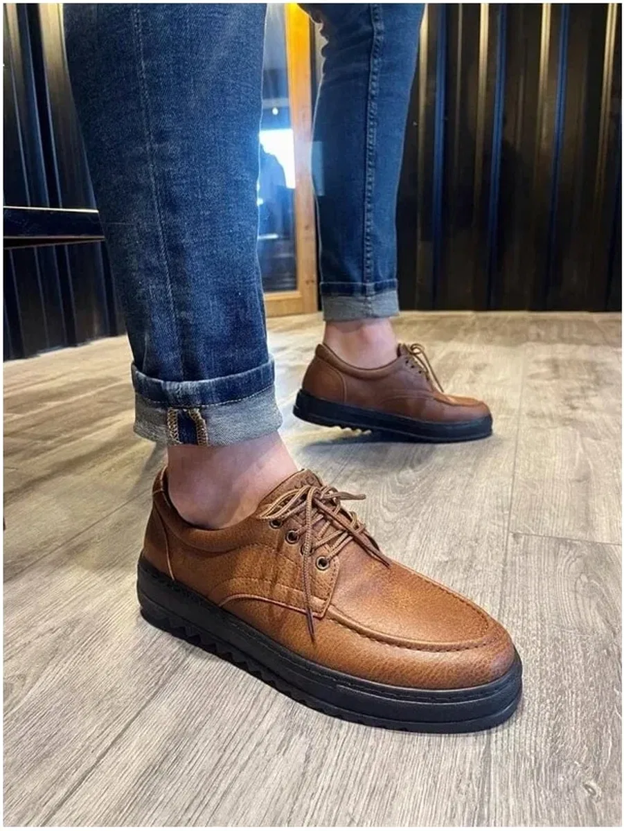 Erkek Ayakkabı Ayakkabı Bağcıklı Resmi Klasik Cilt Casual Dengeli görsel 2