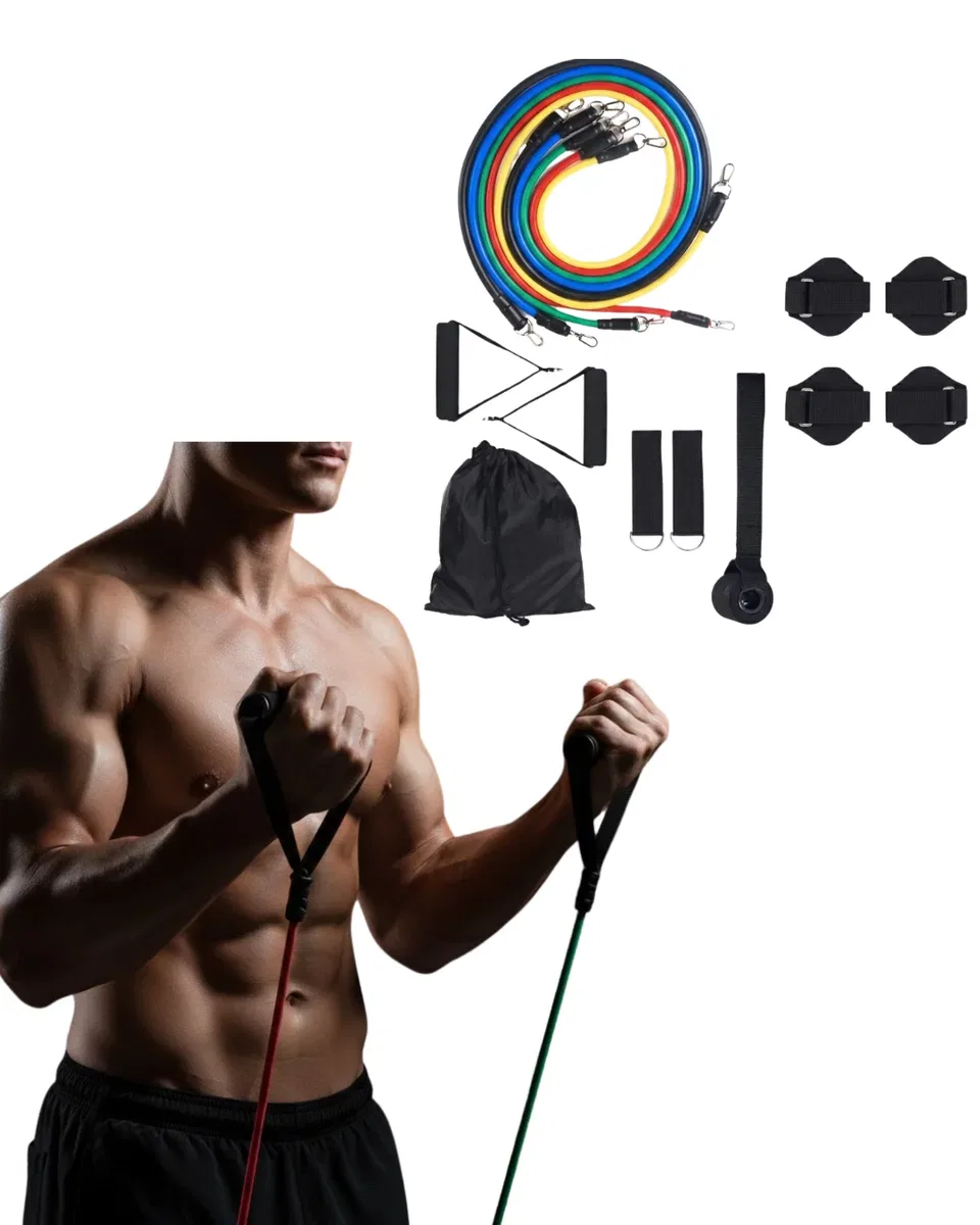 Direnç Seviyeli Pilates ve Fitness Egzersiz Bandı Seti Kapı Askılı