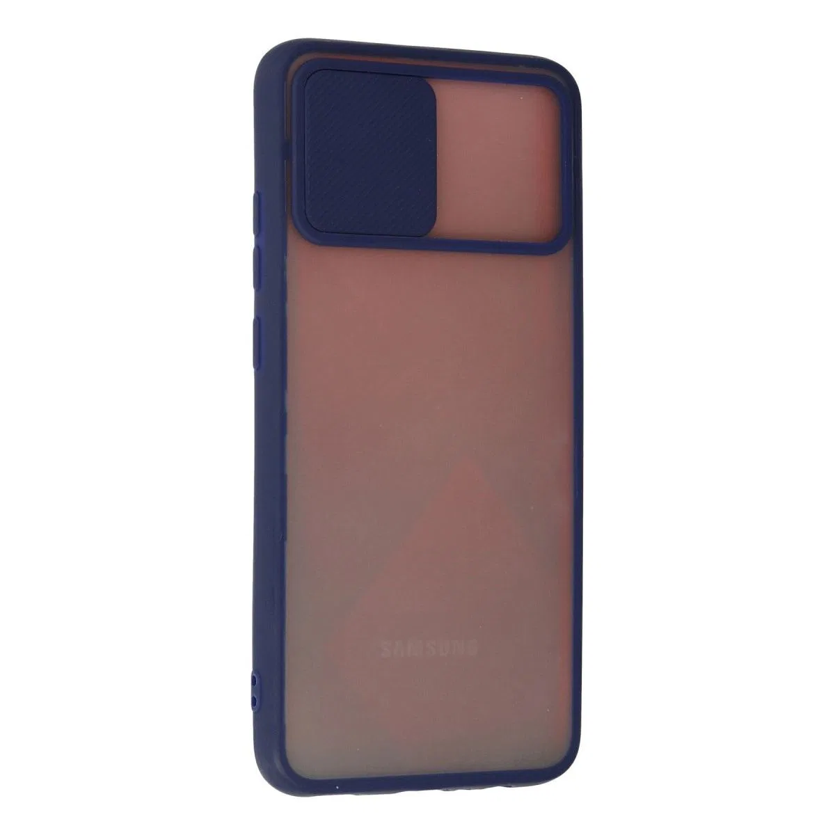 Samsung Galaxy A02s Kılıf Palm Buzlu Kamera Sürgülü Silikon - Lacivert görsel 3