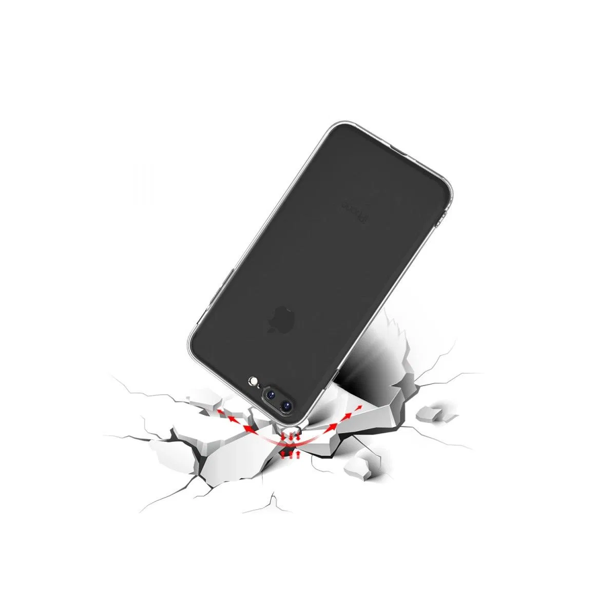 Apple İphone 8 Plus Kılıf Deluxe 2mm Şeffaf Silikon görsel 6