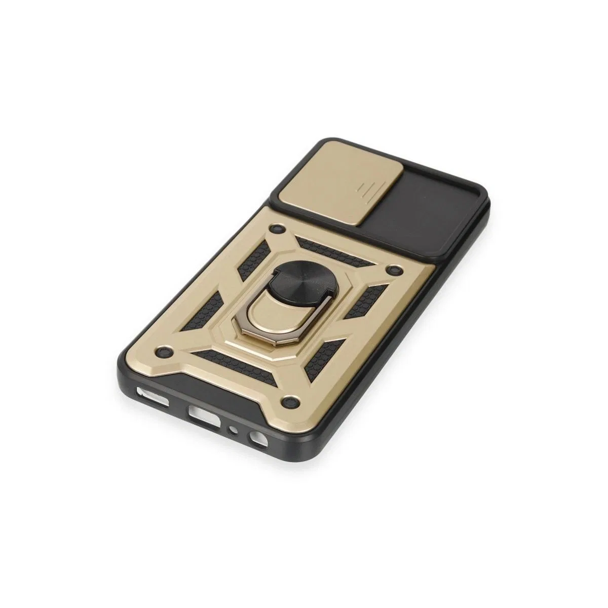 Samsung Galaxy M14 5g Kılıf Pars Lens Yüzüklü Silikon - Gold görsel 5