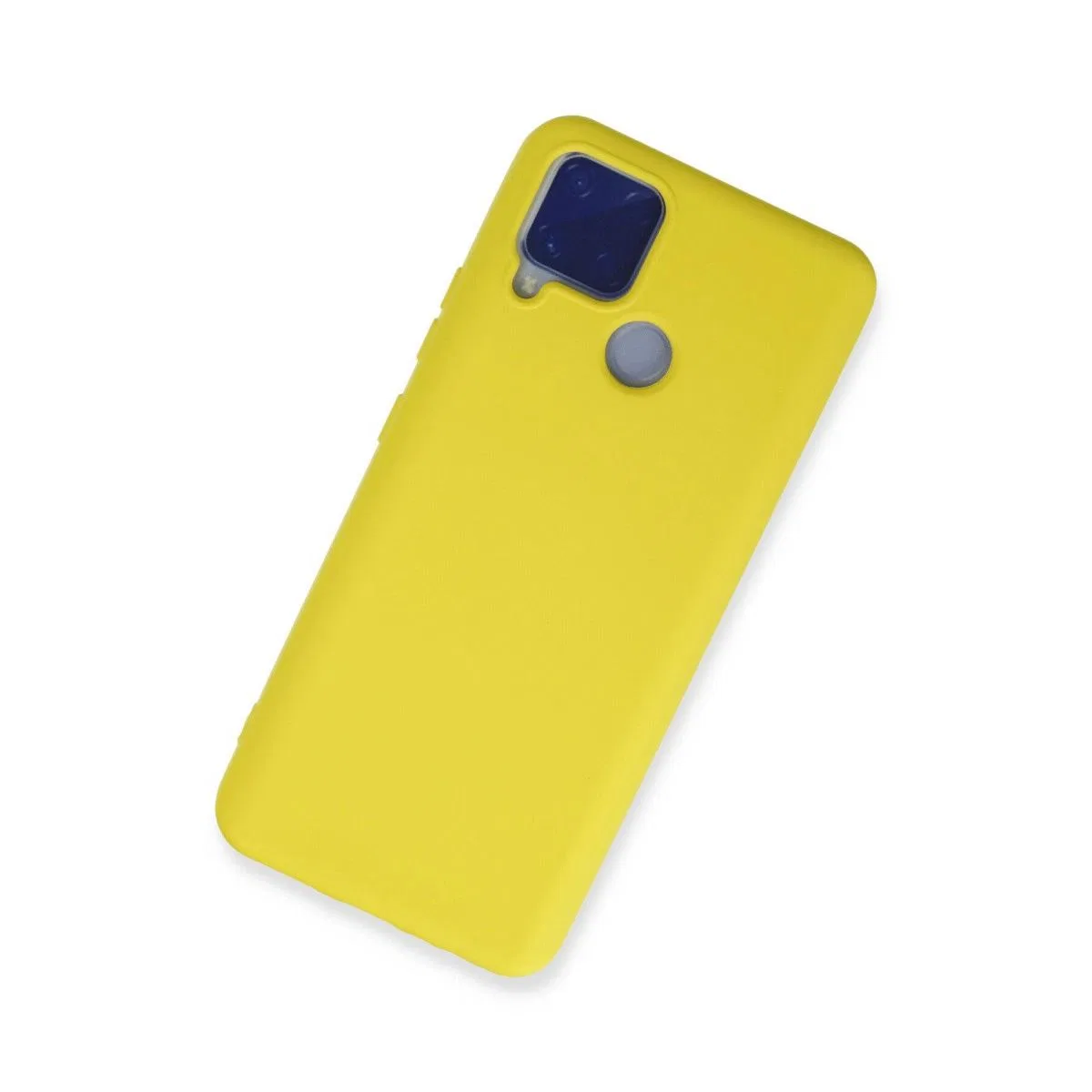 Realme C15 Kılıf Nano İçi Kadife Silikon - Sarı görsel 2