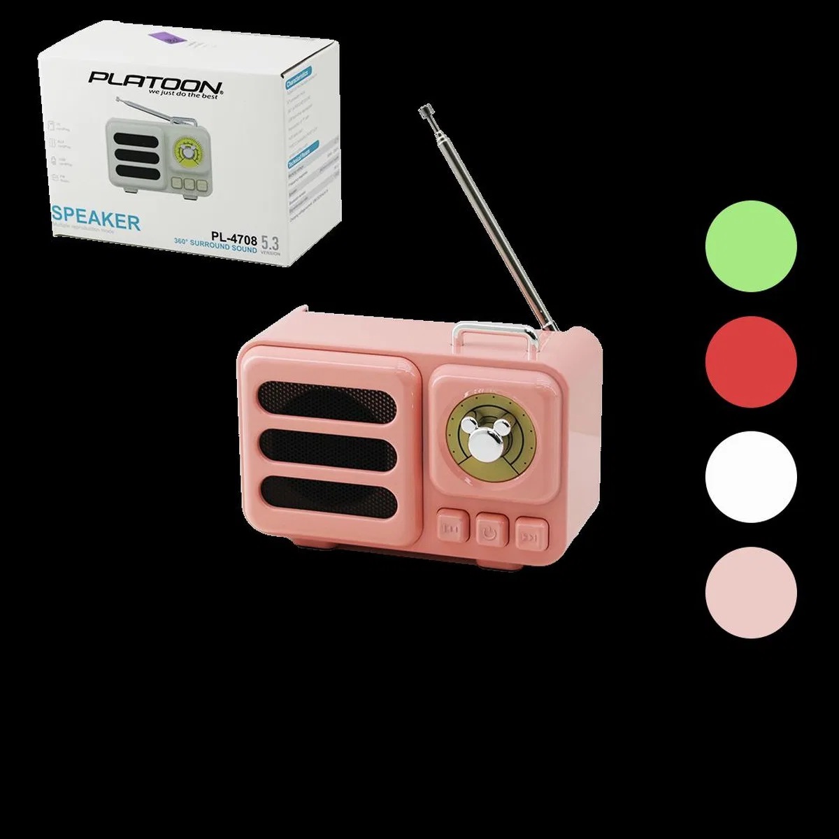 Bluetooth Işıklı USB Şarjlı Taşınabilir Hoparlör (TF Kart, Renkli Kasa) görsel 2