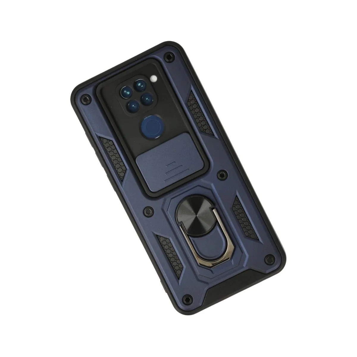 Xiaomi Redmi Note 9 Kılıf Pars Lens Yüzüklü Silikon - Lacivert görsel 2