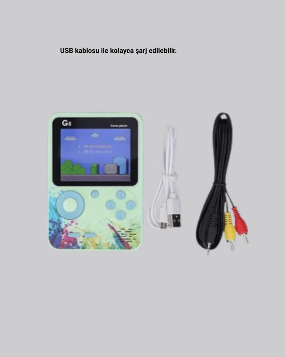 500 Oyunlu G5 Retro Mini Oyun Konsolu 3 İnç Ekran ve TV Desteği görsel 4