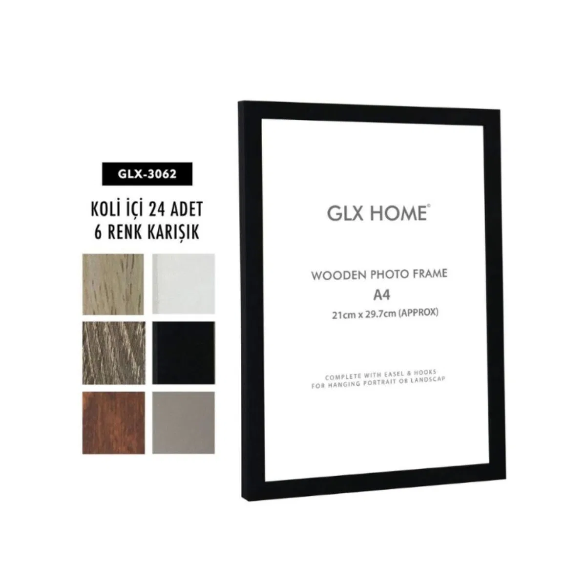 21x29 A4 Karışık Ahşap Çerçeve görsel 2
