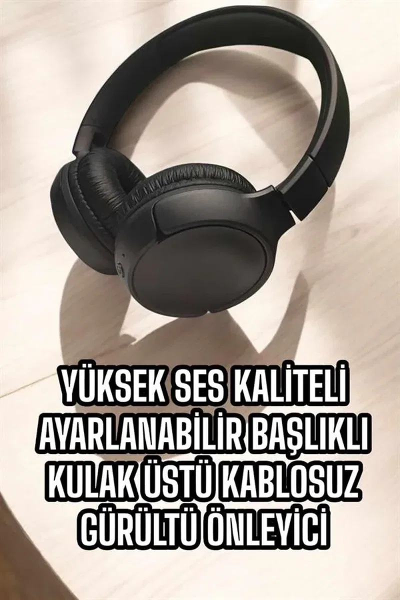 Kulak Üstü Kablosuz Bluetooth Kulaklık Gürültü Önleyici Ayarlanabilir görsel 4