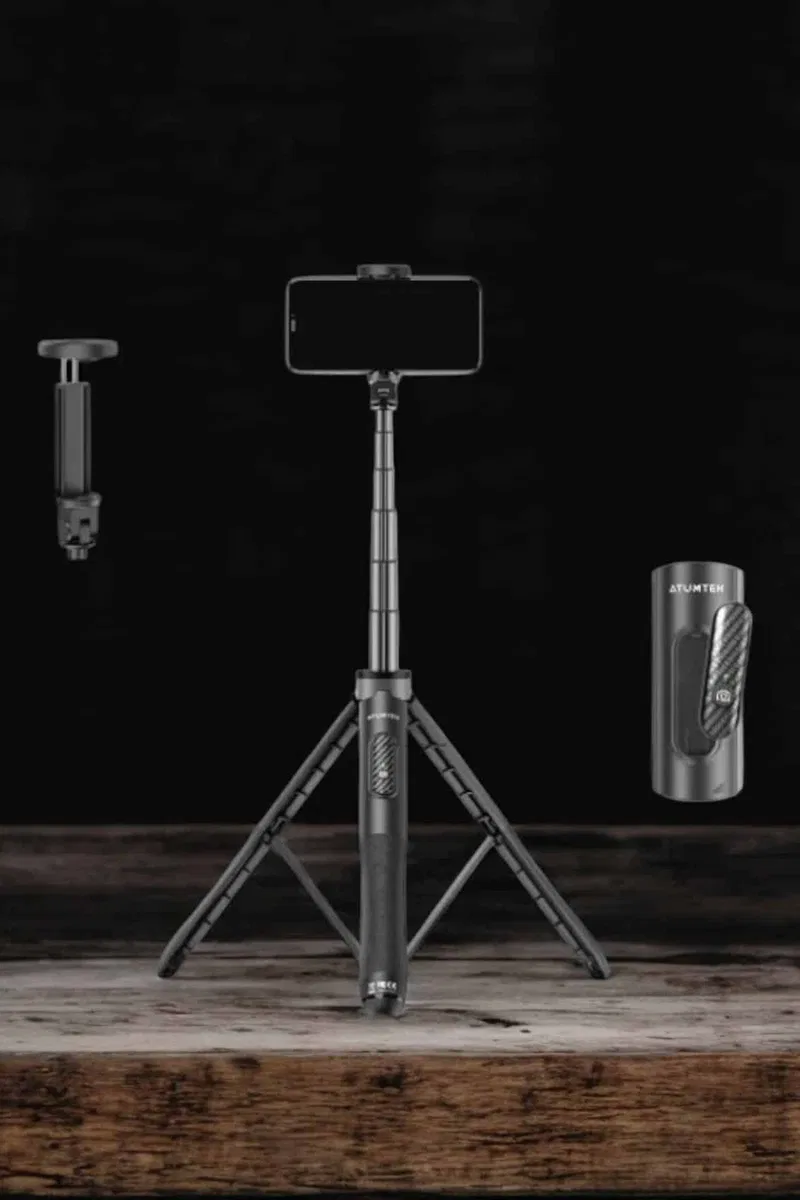Tripod Kablosuz Bluetooth Bağlantılı Selfie Çubuğu 360 Derece Dönebilen görsel 5