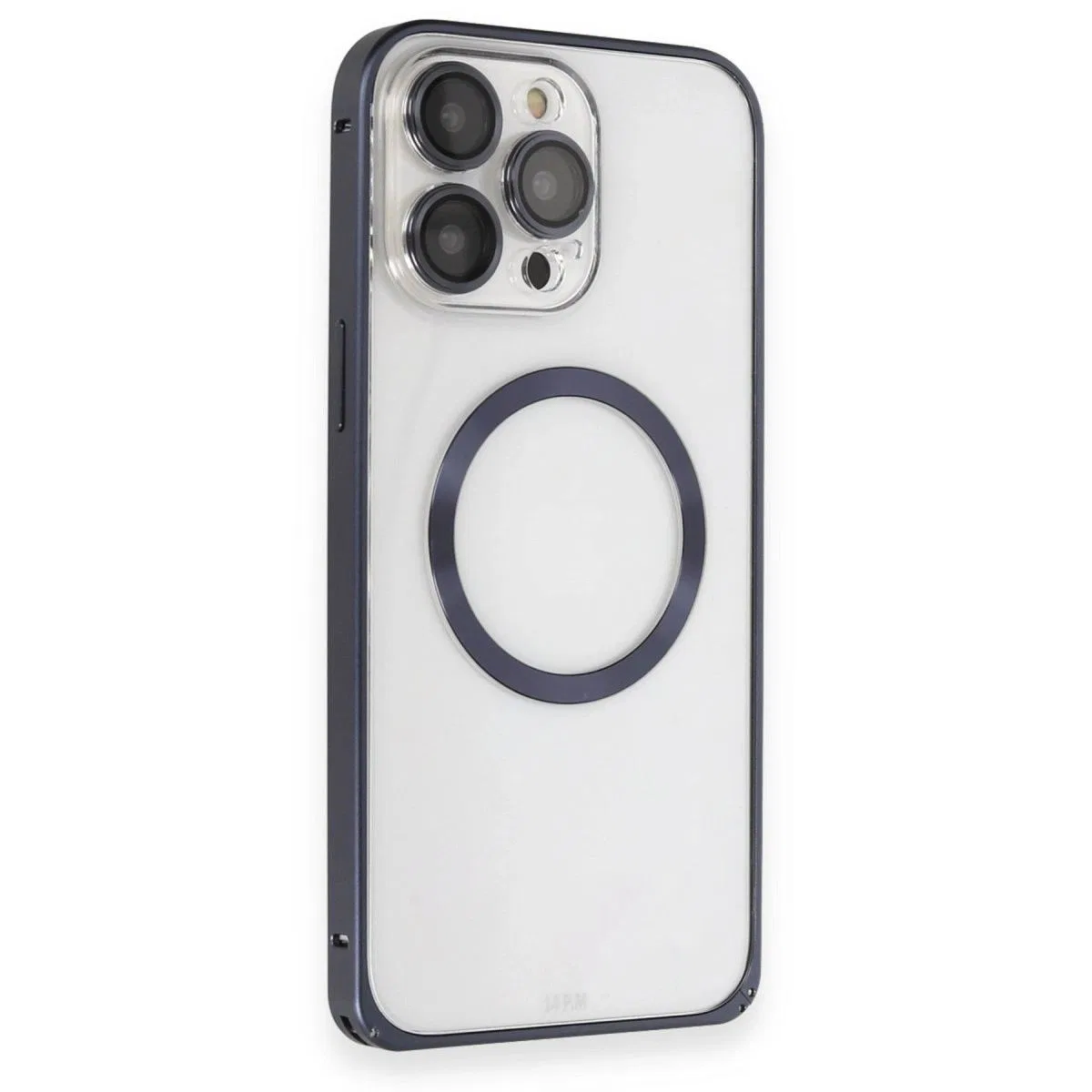 Joko Apple İphone 15 Pro Max Kılıf Metal Bumper Magneticsafe Kapak - Lacivert