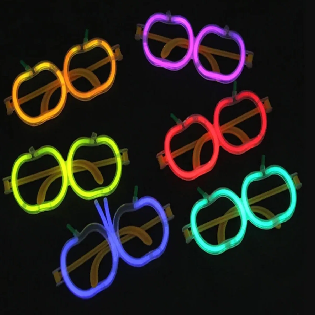 Glow Elma Gözlük - Glow Partisi Gözlüğü - Glow Gözlük 12 Adet