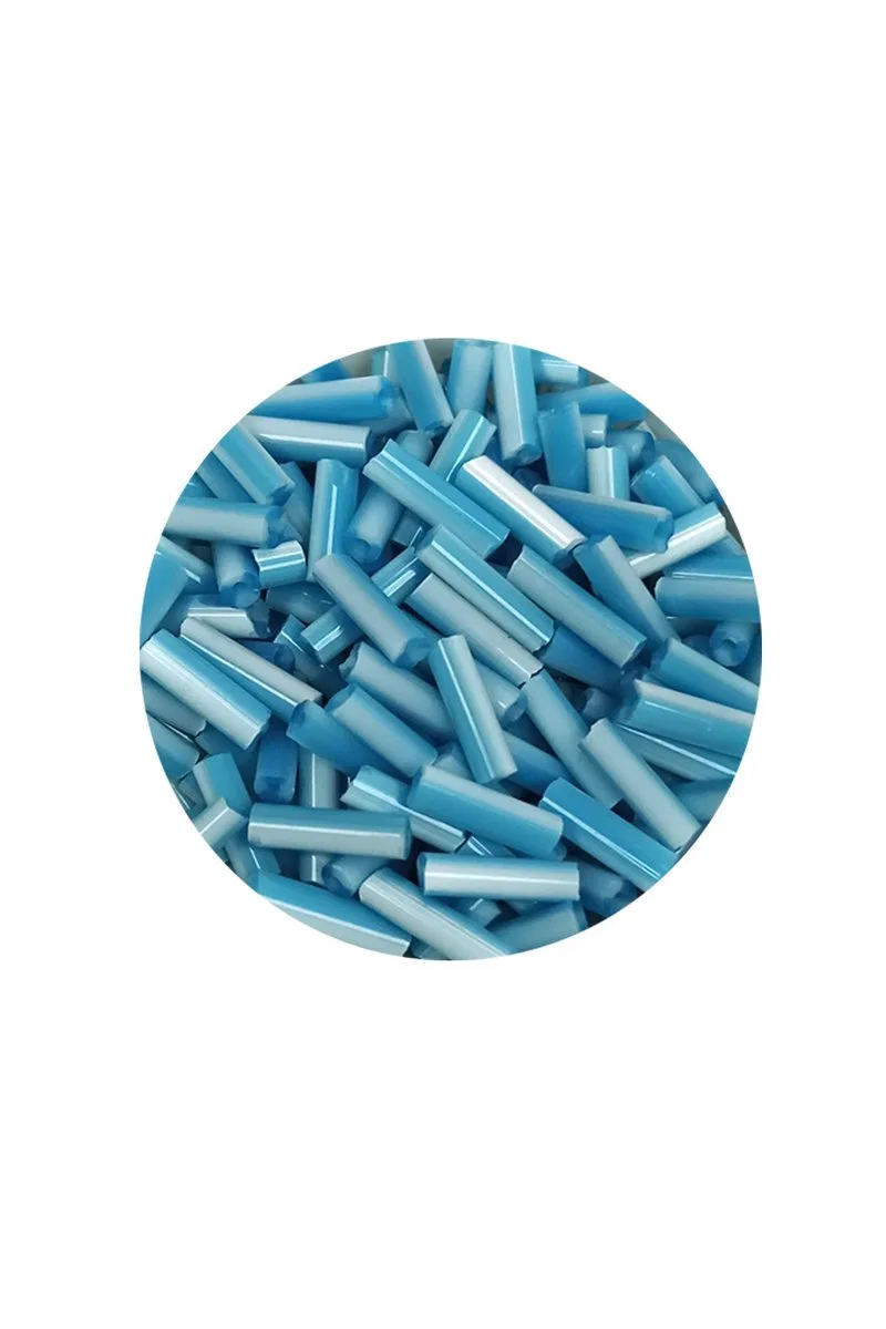 Uzun Boru Kesme Boncuk Çap 2mm Uzunluk 10 mm - 20 Gram - Açık Mavi Beyaz - BNC240 görsel 2