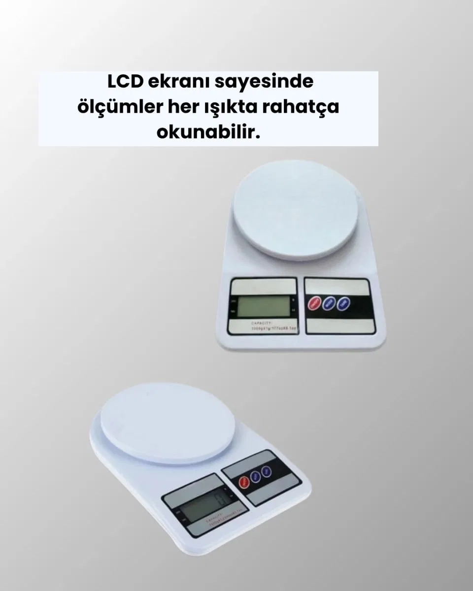Hassas Tartım İçin Dijital Mutfak Terazisi – 10kg / 1g görsel 3