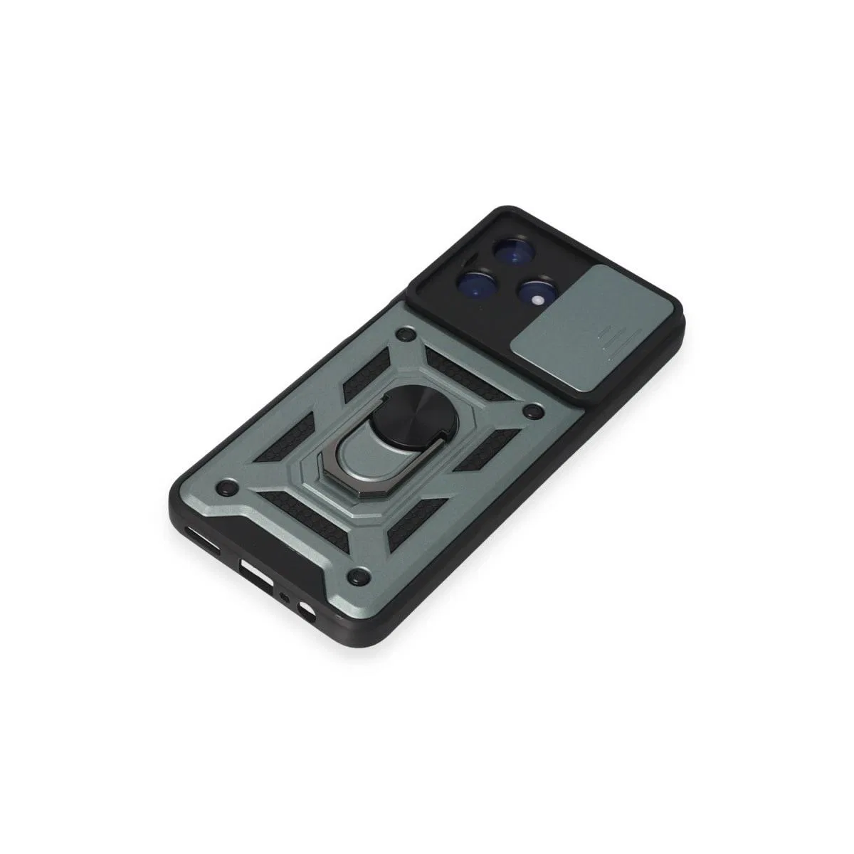 Realme C53 Kılıf Pars Lens Yüzüklü Silikon - Yeşil görsel 4