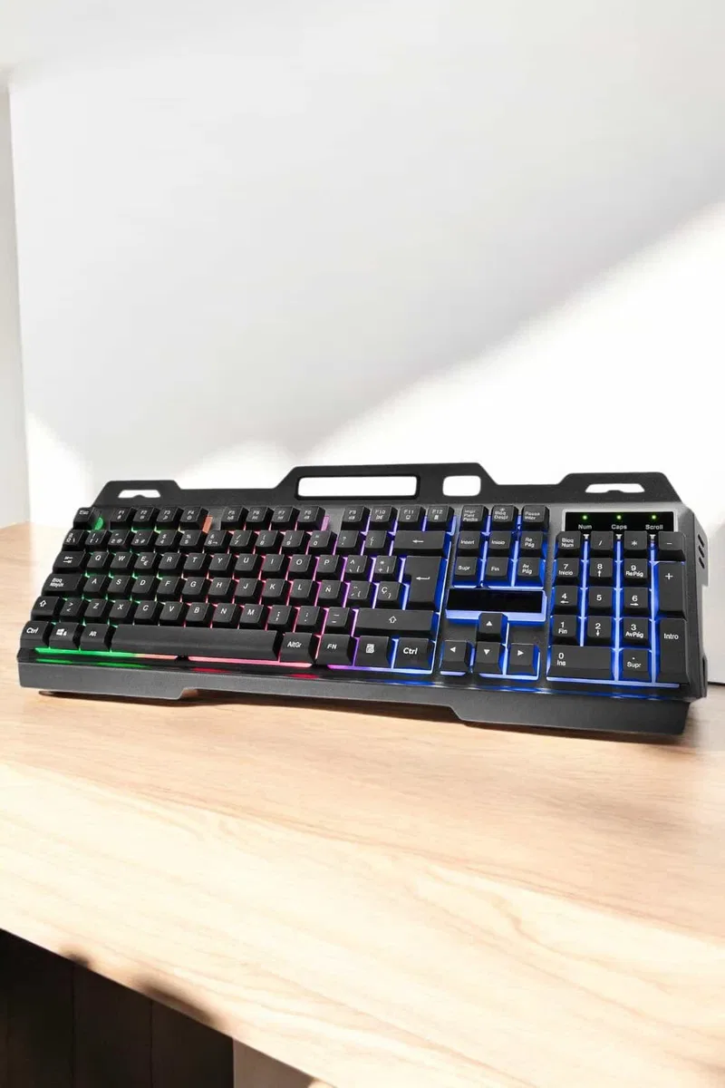 Led Işıklı Oyuncu Klavye Usb Girişli RGB Işıklı Q Klavye Mouse Hediyeli görsel 4