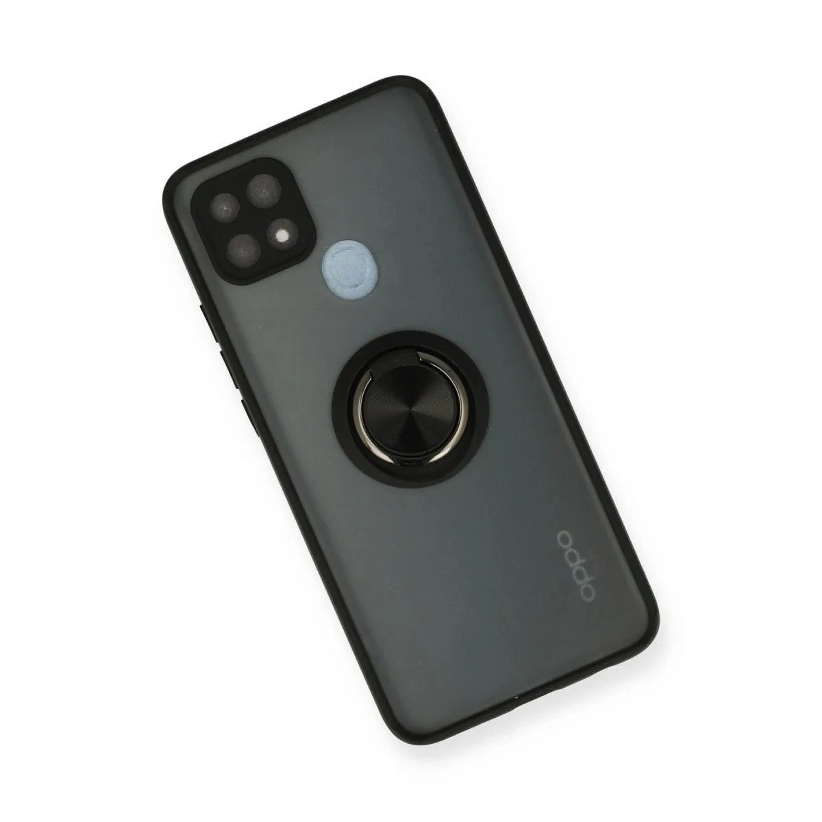 Oppo A15 Kılıf Montreal Yüzüklü Silikon Kapak - Siyah görsel 3