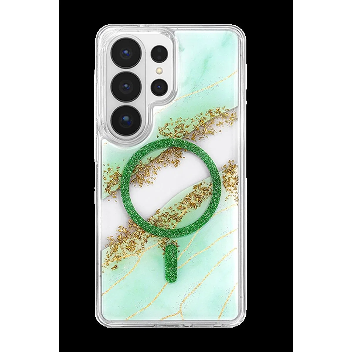 Onegif Samsung Galaxy S26 Ultra Lotus Simli Magsafe Kapak - Yeşil görsel 3