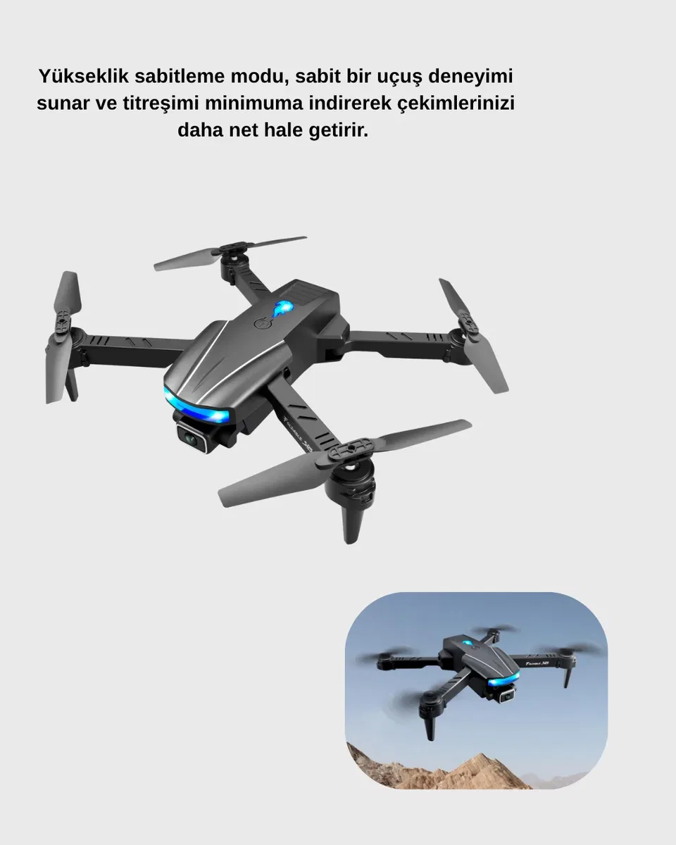 4K Katlanabilir Drone Uzaktan Kontrollü Wi-Fi Görüntü Aktarımlı görsel 5