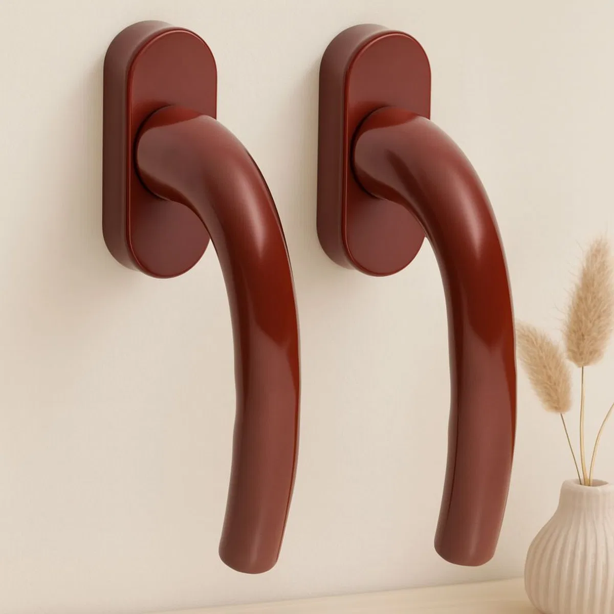 PVC Pencere Kolu 2'li Kahverengi