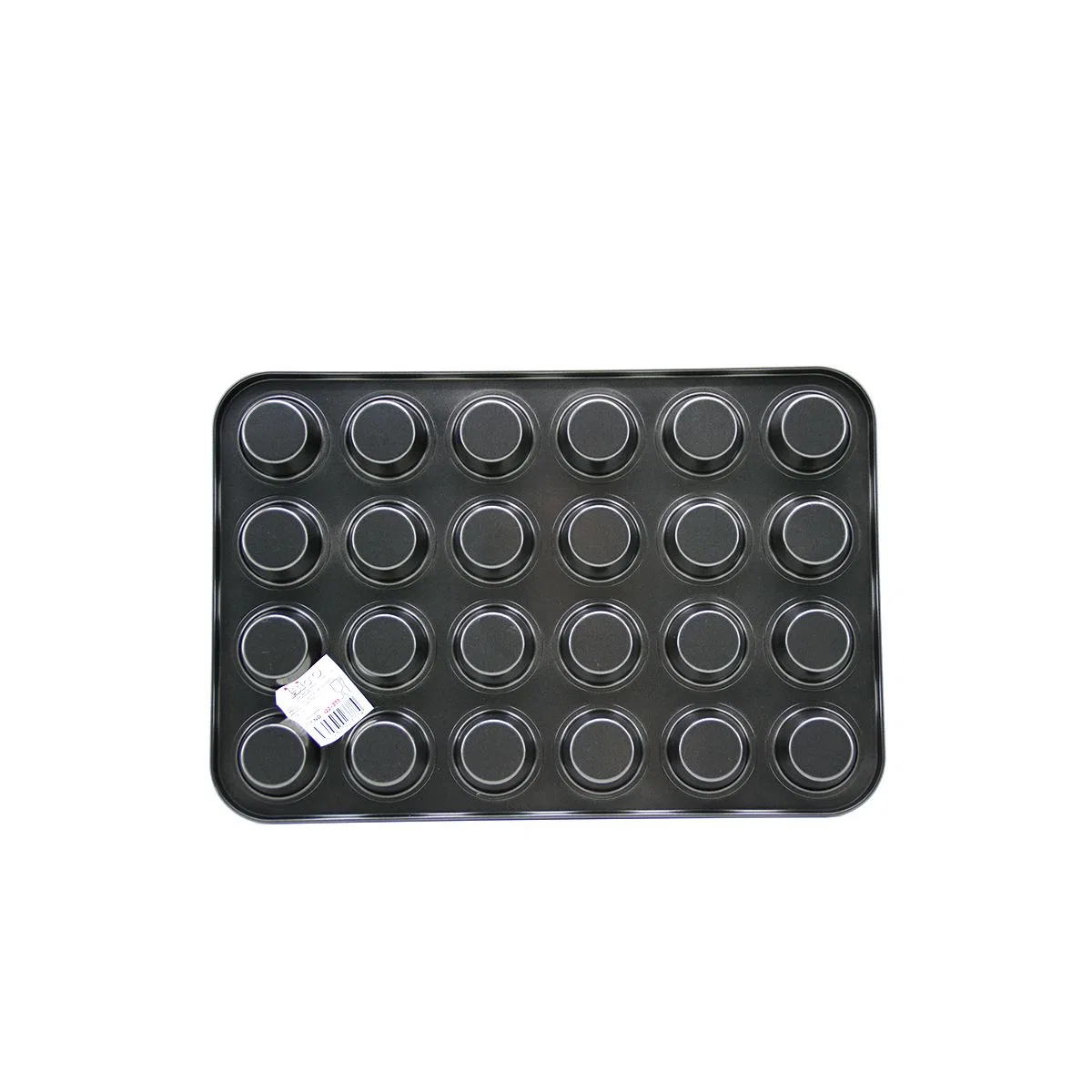 24 Gözlü Metal Muffin Kek Kalıbı Siyah görsel 3