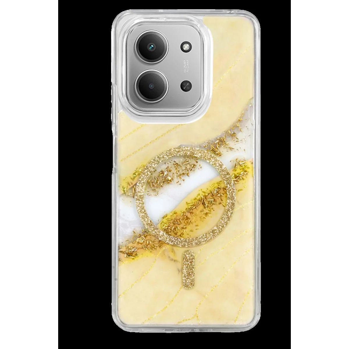 Onegif Xiaomi Redmi 15c 4g Lotus Simli Magsafe Kapak - Gümüş görsel 3