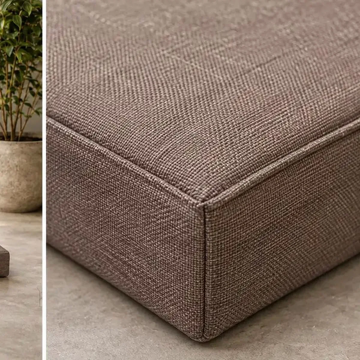 Kedi Köpek Yatağı Dikdörtgen Blok Bank Minderi · 50 × 100 × 7 cm · Kahve görsel 2