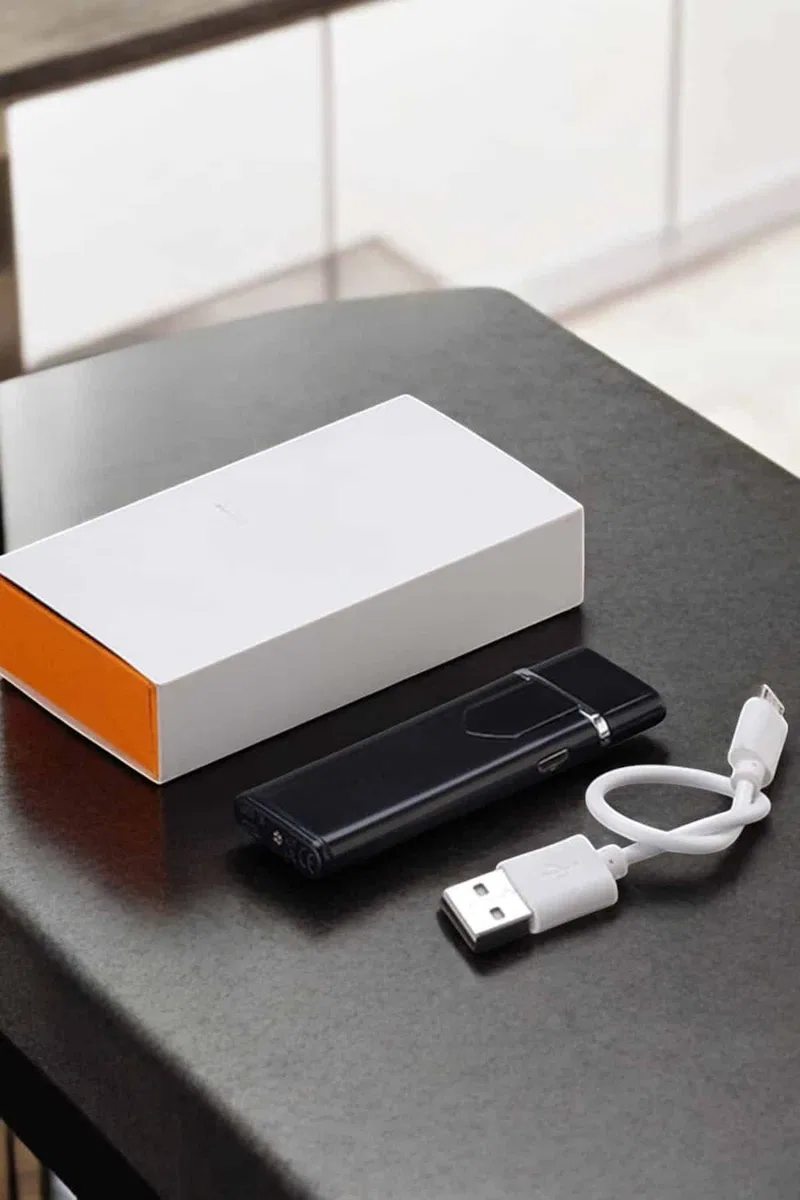 Şarjlı Elektronik Çakmak Dokunmatik Metal Uçlu Alevsiz USB Şarjlı görsel 4