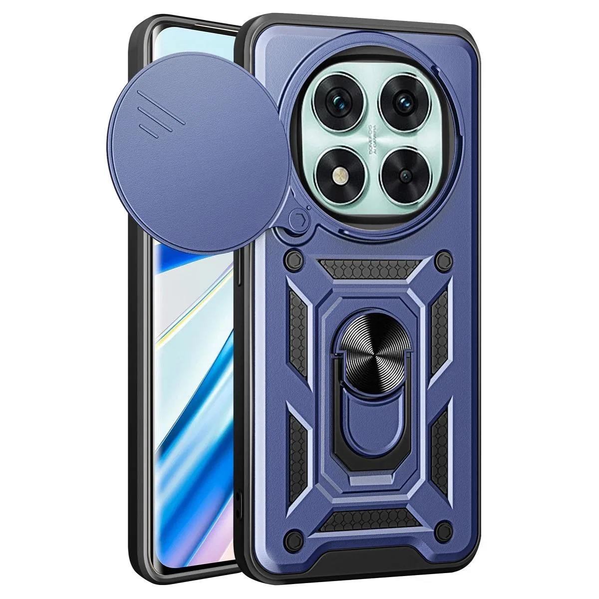 Xiaomi Redmi Note 14 Pro 5g Kılıf Pars Lens Yüzüklü Silikon - Lacivert