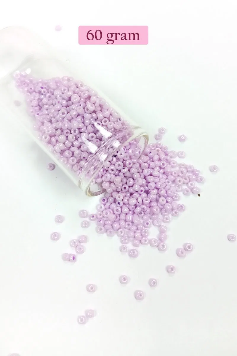 Dökme Cam Kum Boncuk (11/0) 2 mm - 60 Gram - Açık Pembe - BNC043