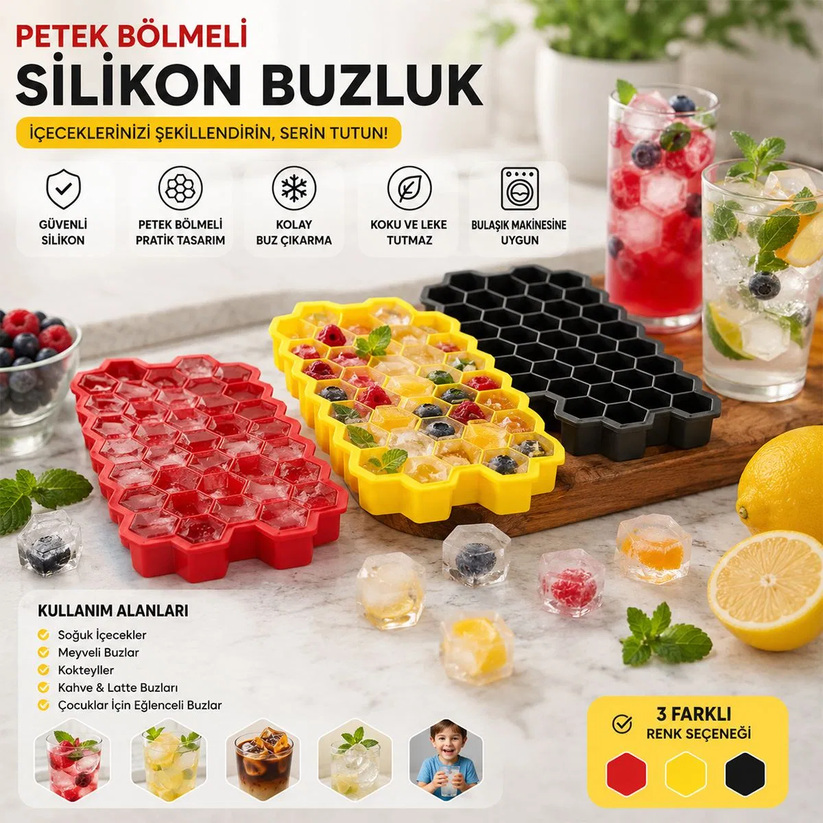 38 bölmeli silikon-plastik buzluk görsel 2