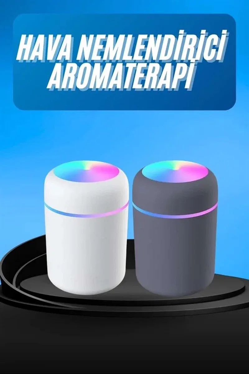 Humidifier LED Işıklı Mini Ortam Oda Kokusu Aromaterapi Buhardanlık görsel 2