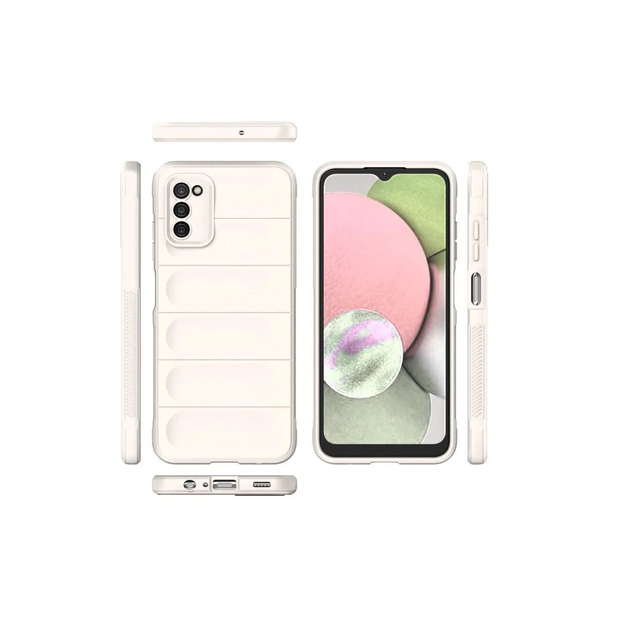 Samsung Galaxy A03s Kılıf Optimum Silikon - Krem görsel 3