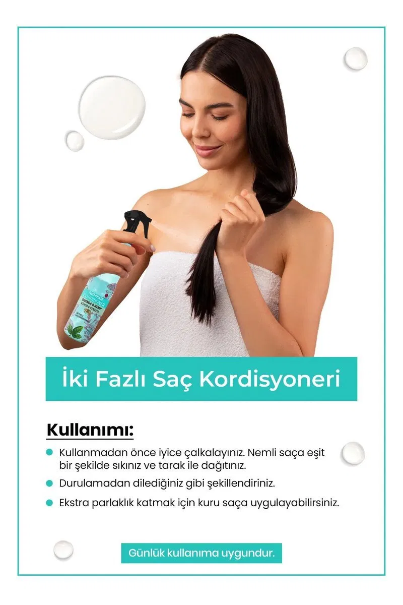 Çift Fazlı Kinoa & Kenevir Kondisyoner Fön Suyu 400 ML - mrfs görsel 4