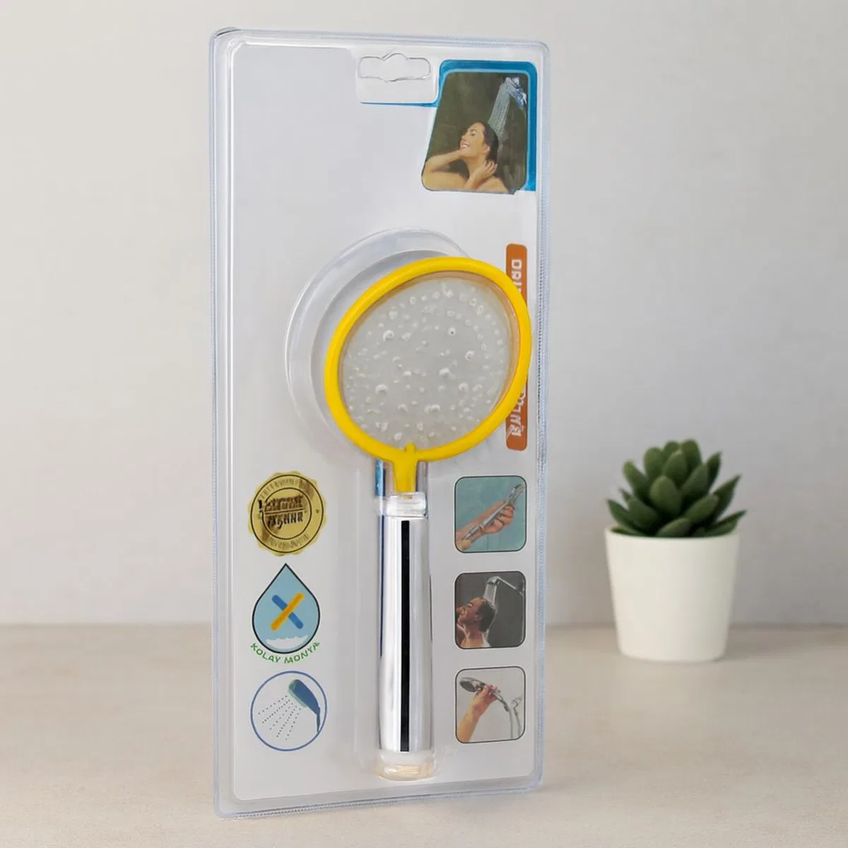 Orta Boy Kademeli Duş Başlığı 8. 7 cm - Krom Gövde, Vakumlu