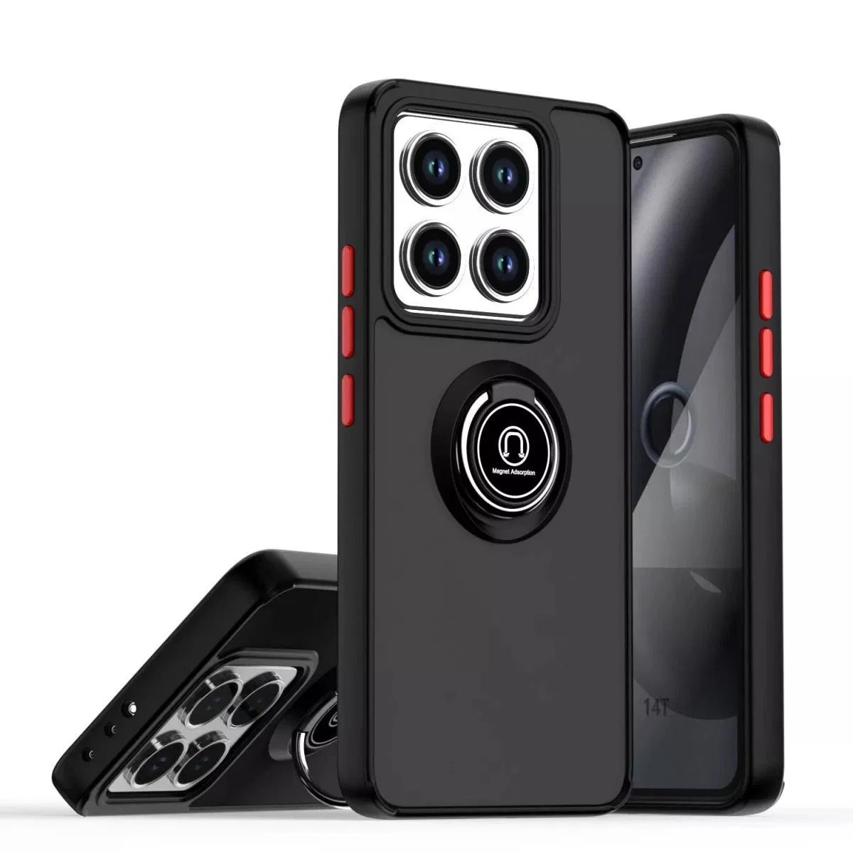 Xiaomi Mi 14t Montreal Yüzüklü Silikon Kapak - Siyah