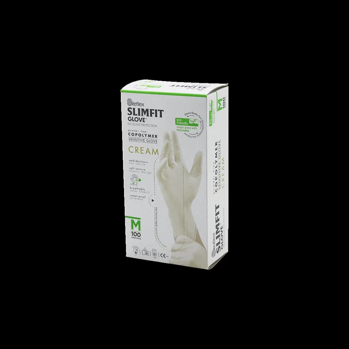 Slimfit Pudrasız Muayene Eldiven M Krem 100'lü görsel 2