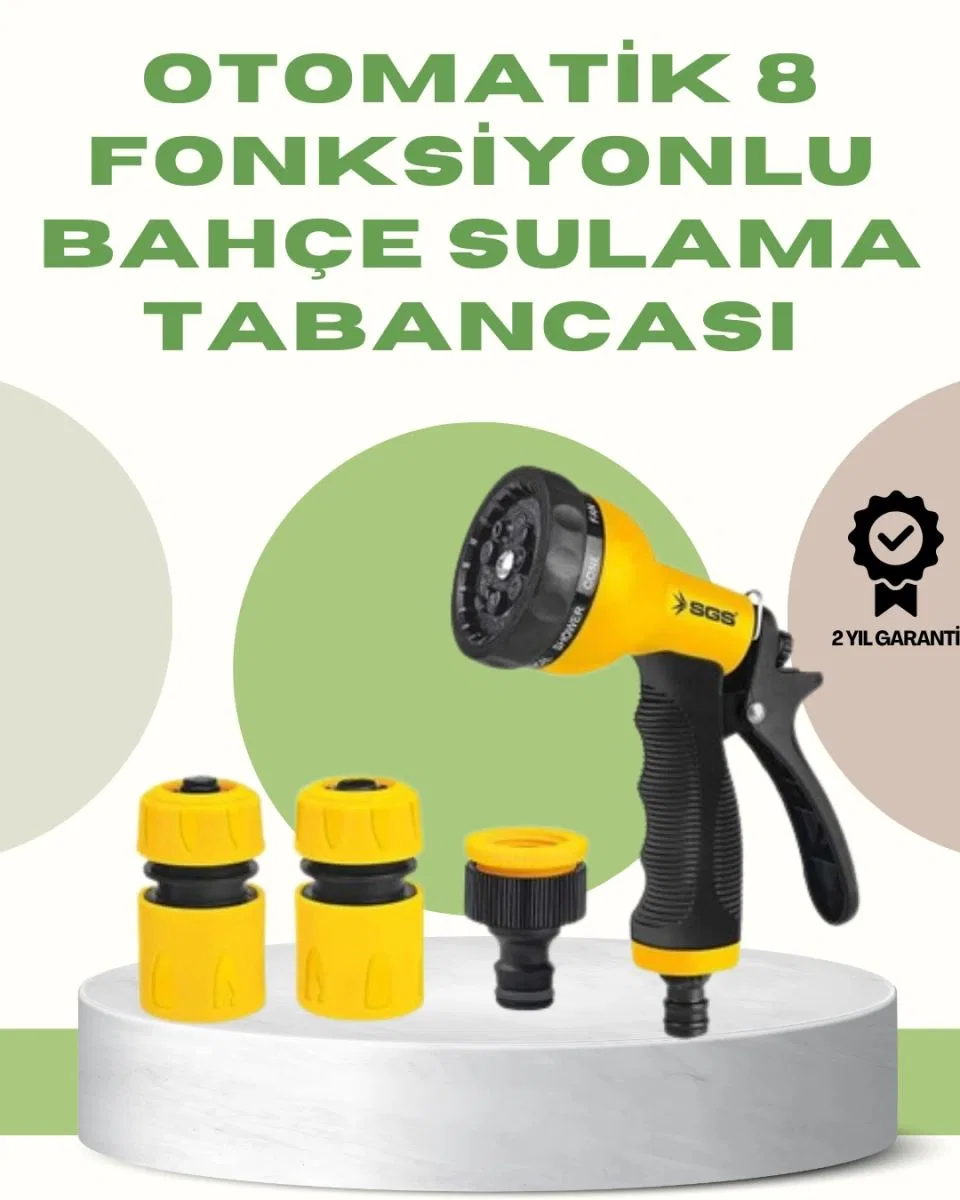 Çok Fonksiyonlu Bahçe Sulama Tabancası Ergonomik Basınçlı Sprey