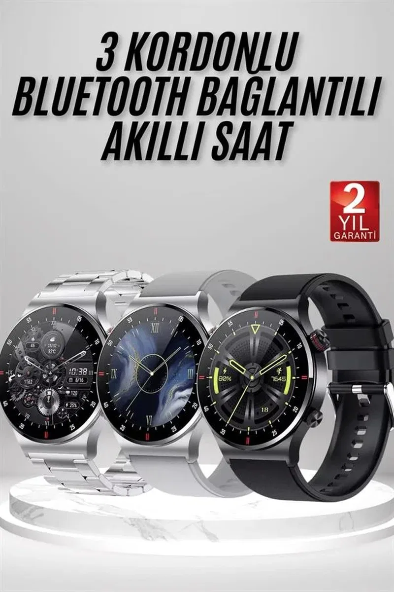 Akıllı Saat Amoled Ekran Bluetooth Bağlantılı Sesli Görüşme Nabız Ölçer görsel 2