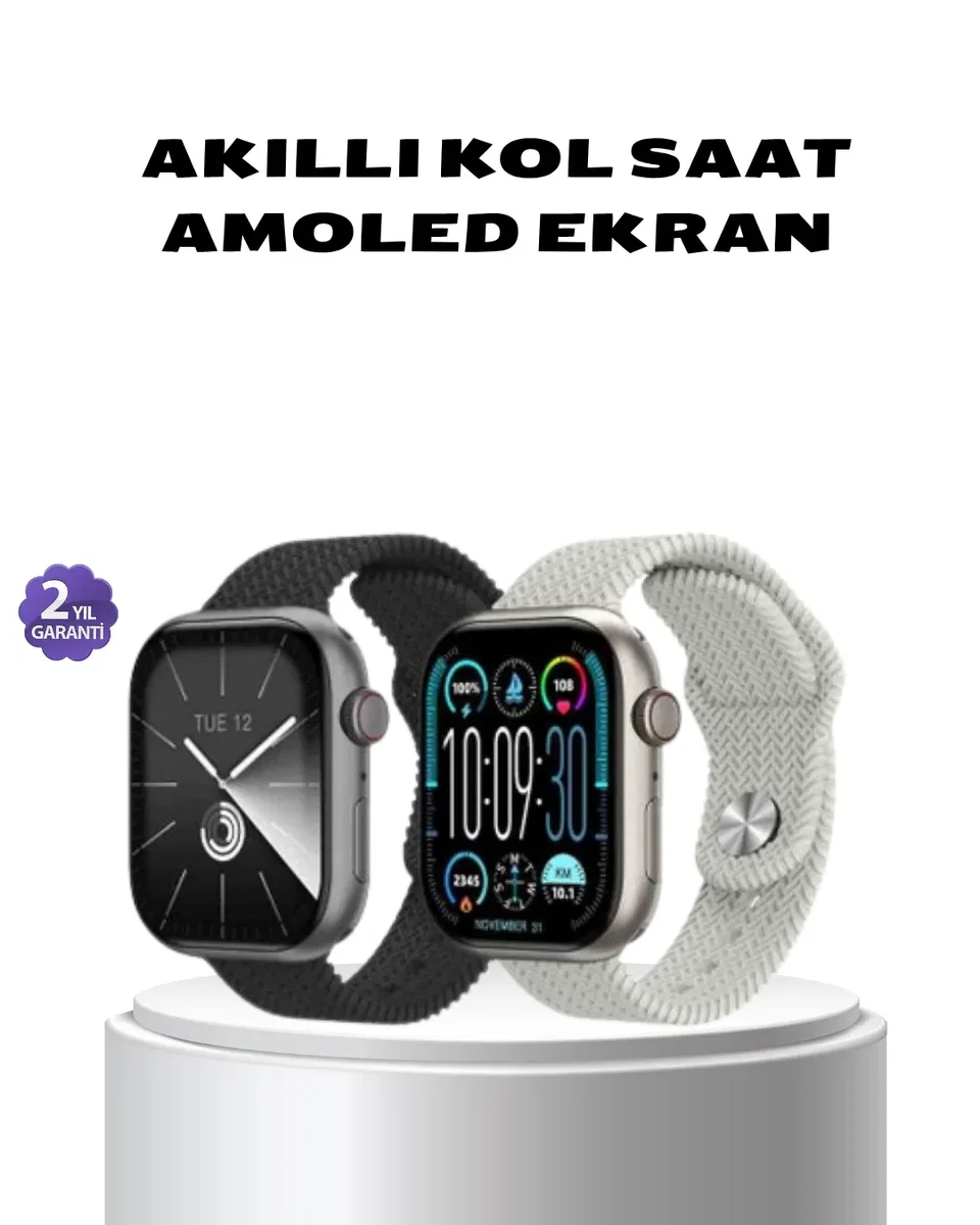 Akıllı Saat Kablosuz Şarjlı Bluetooth 5. 2 Arama Bildirim Sesli Asistan 420 mAh